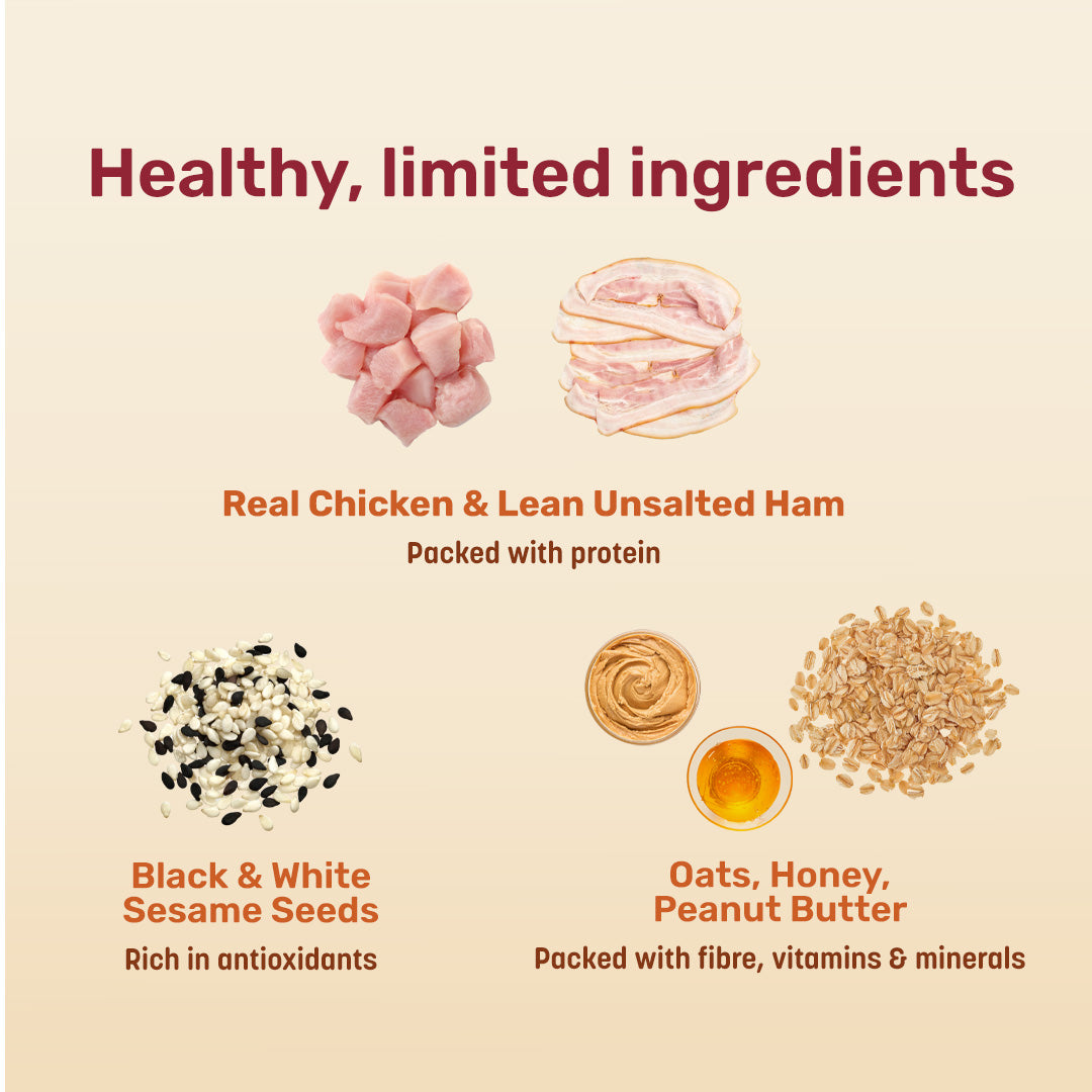 HUFT Bagel Bites Made With Real Chicken & Ham Treat For Dog - 140 gm - Heads Up For Tails