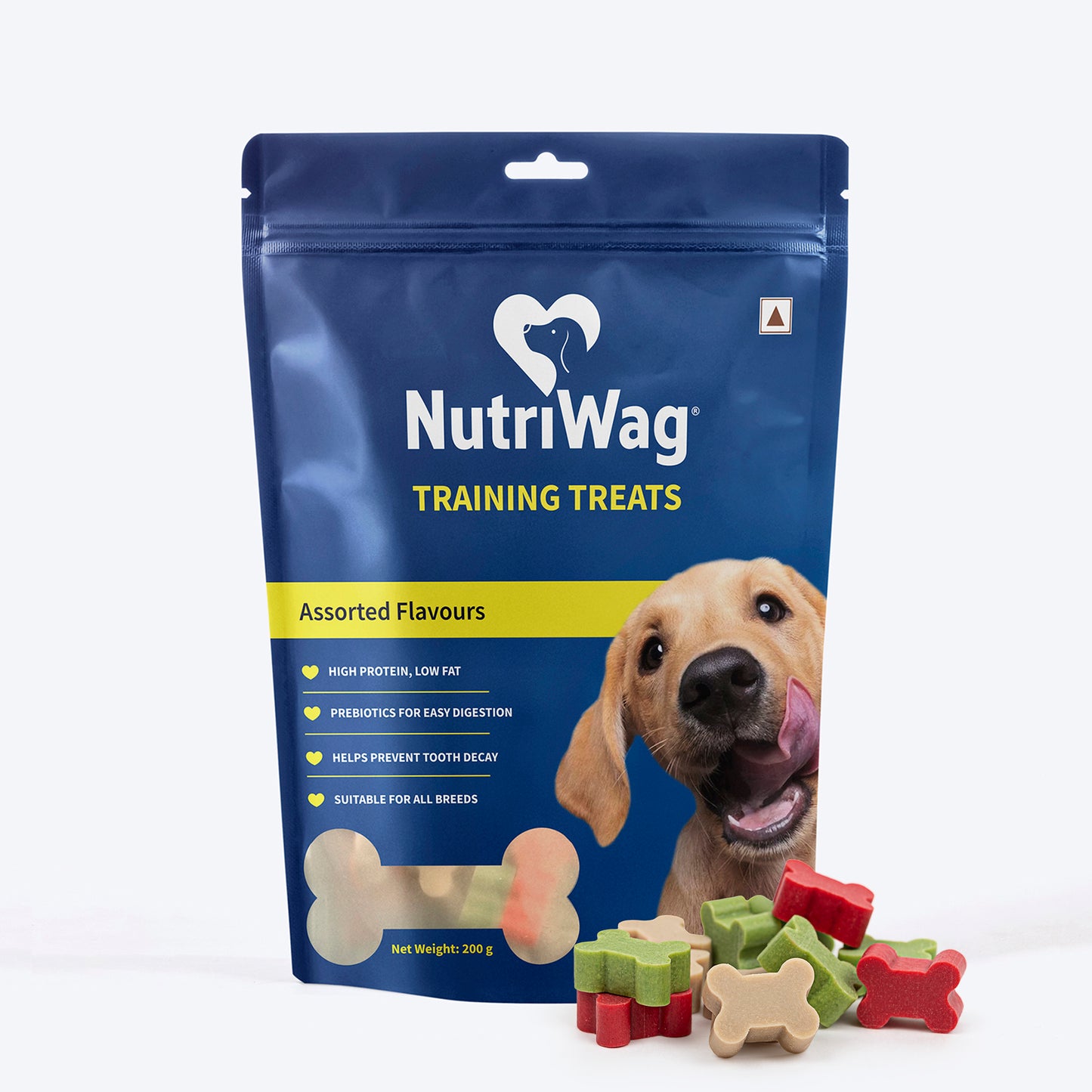 NutriWag Assorted Training Bites Treats For Dog - 200 gm - Heads Up For Tails