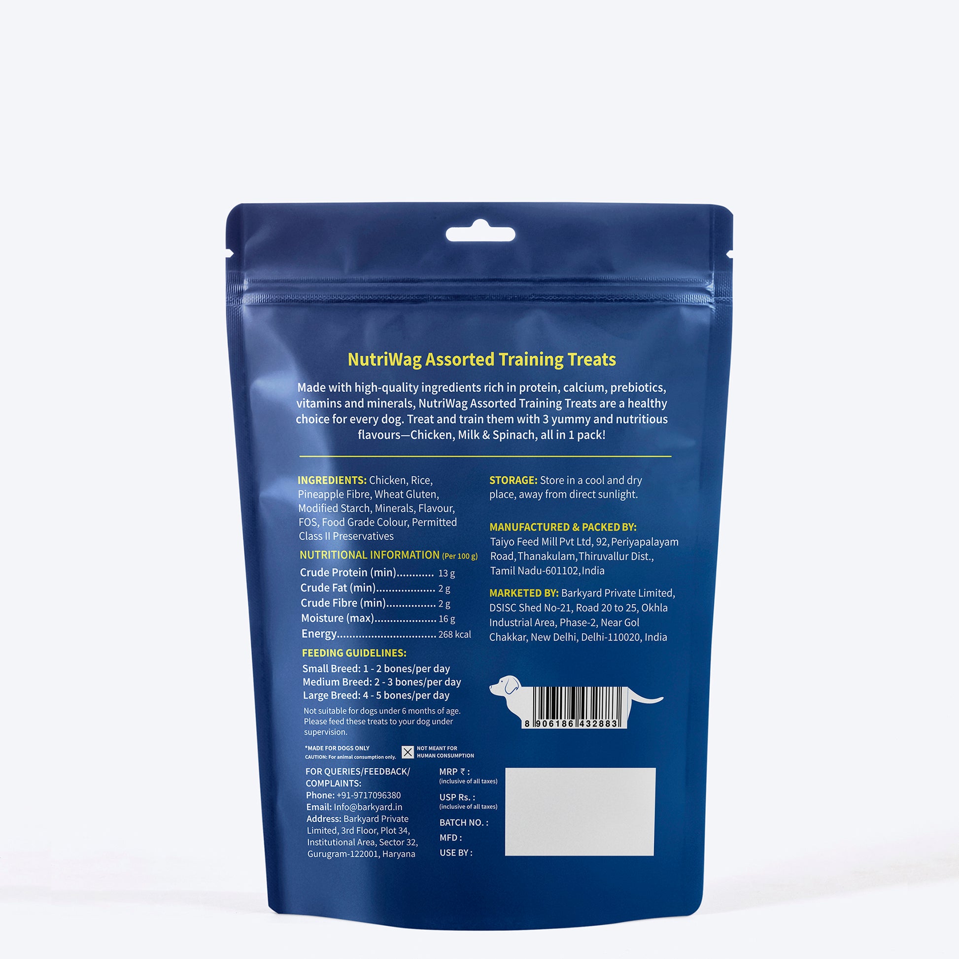 NutriWag Assorted Training Bites Treats For Dog - 200 gm - Heads Up For Tails