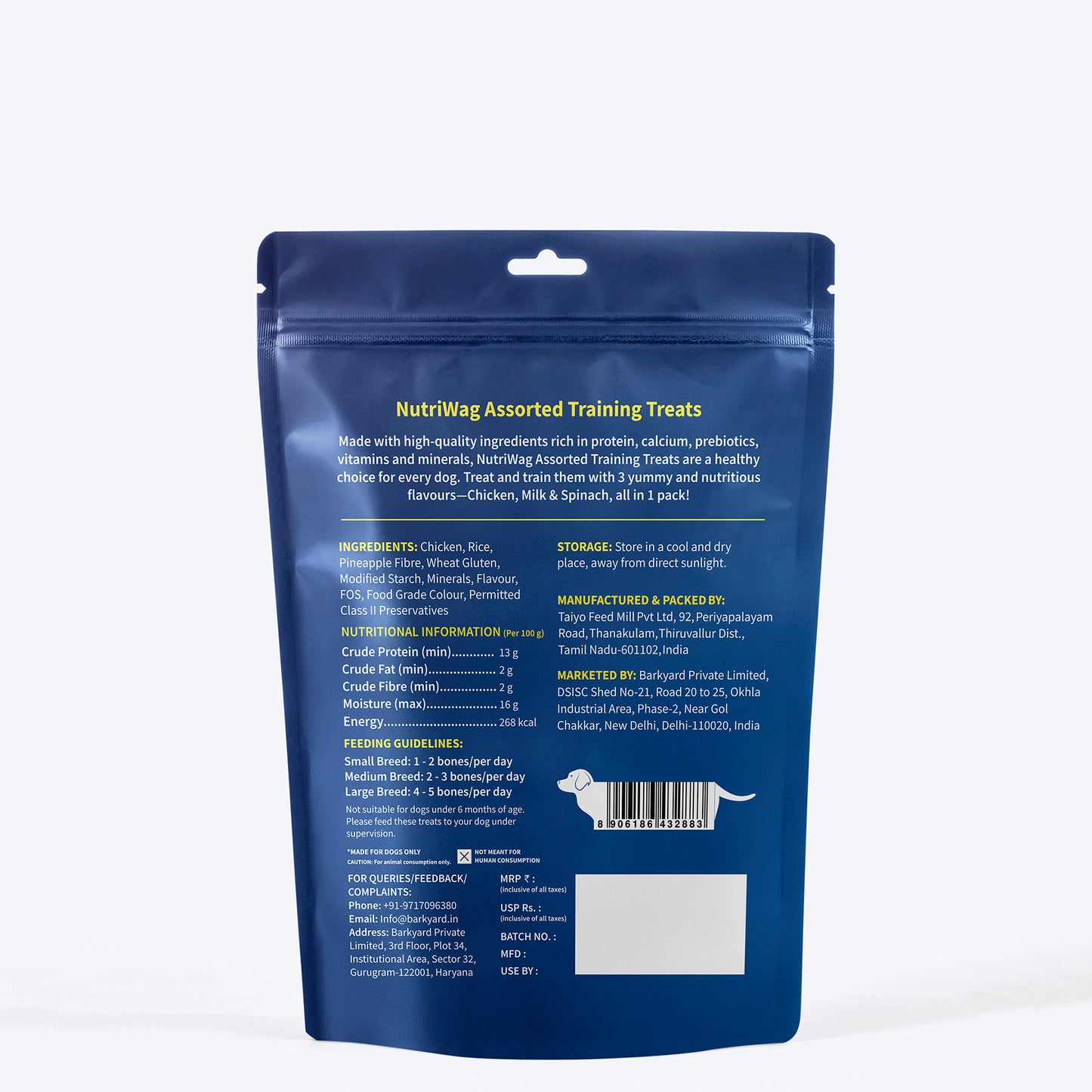 NutriWag Assorted Training Bites Treats For Dog - 200 gm - Heads Up For Tails