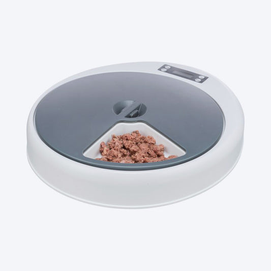 Trixie TX4+1 Automatic Food Dispenser For Pets - White & Grey_01