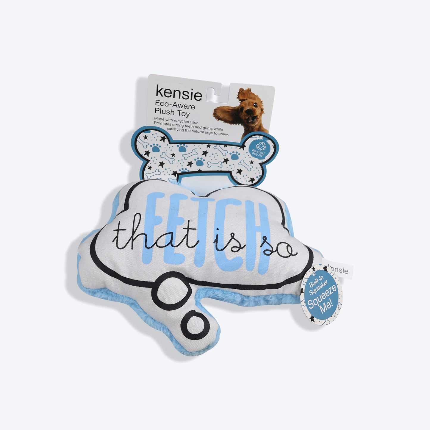 Black+Decker Fetch With Sound Plush Toy For Dog - Blue & White - Heads Up For Tails