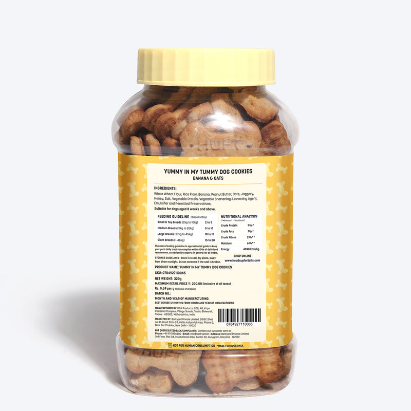 HUFT YIMT Banana & Oats Vegetarian Dog Biscuits - Heads Up For Tails