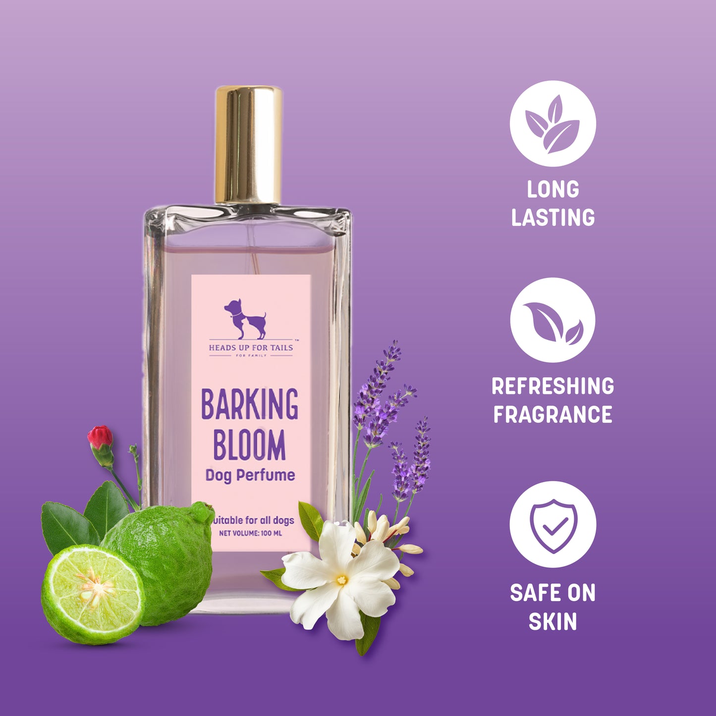 HUFT Barking Bloom Dog Perfume (Over 12 Weeks) - 100 ml - Heads Up For Tails