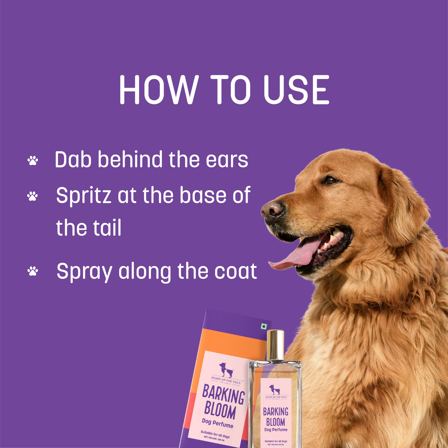 HUFT Barking Bloom Dog Perfume (Over 12 Weeks) - 100 ml - Heads Up For Tails