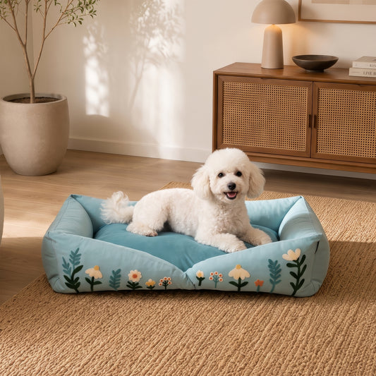 HUFT Gardenia Lounger Bed For Dog - Ice Blue