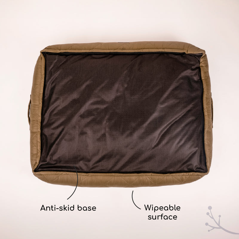HUFT Fluff & Puff Quilted Lounger Dog Bed - Olive Green - Heads Up For Tails