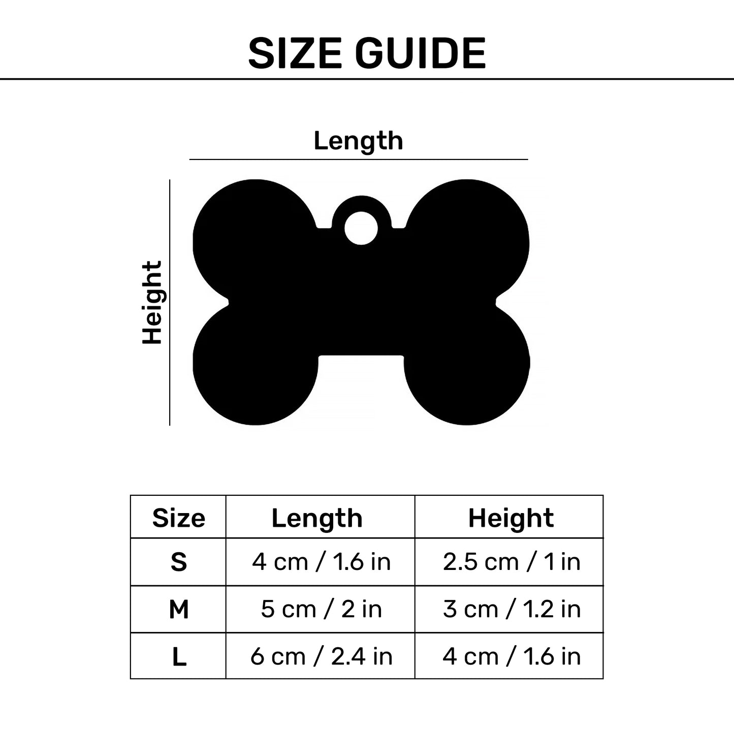 HUFT Personalised Dog & Cat Bone Shape Name Tag - Heads Up For Tails