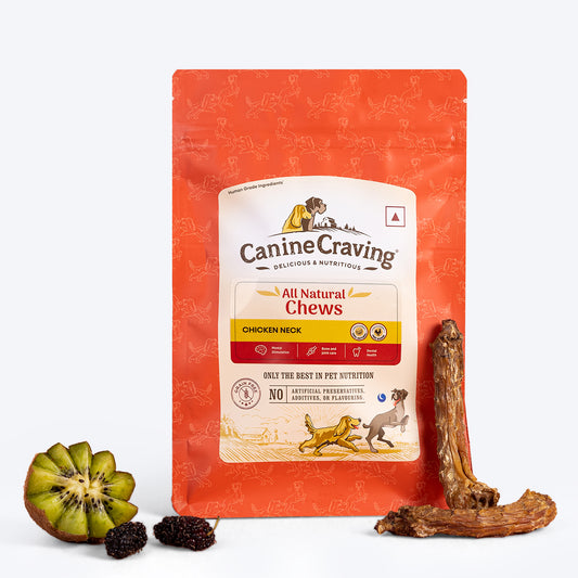 Canine Craving Dehydrated Chicken Neck Dog Treat - 70 gm - Heads Up For Tails