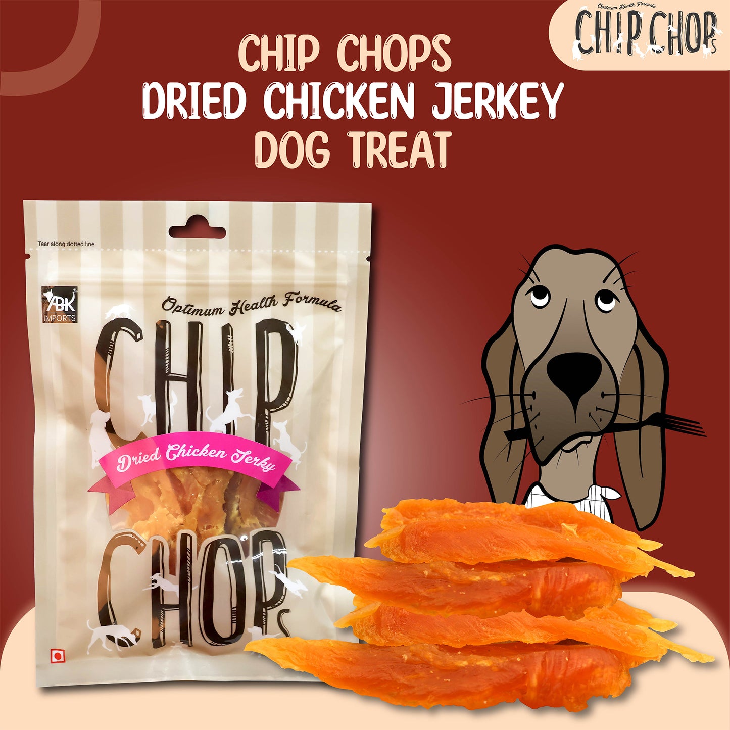 Chip Chops Dog Treats - Sun Dried Chicken Jerky - 70 g - Heads Up For Tails