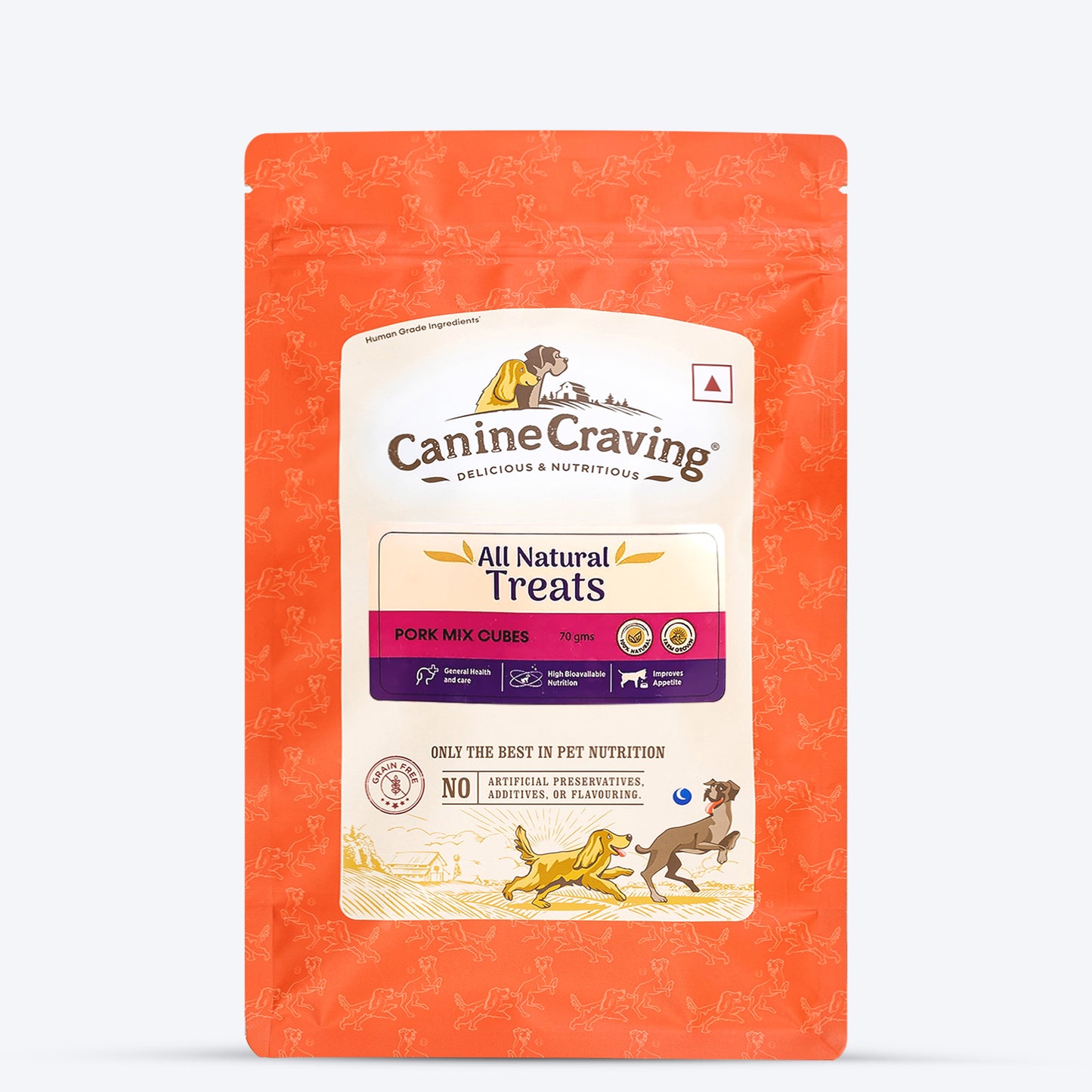 Canine Craving Delicious & Nutritious Grain Free Pork Mix Cubes Dog Treats - 70 g - Heads Up For Tails