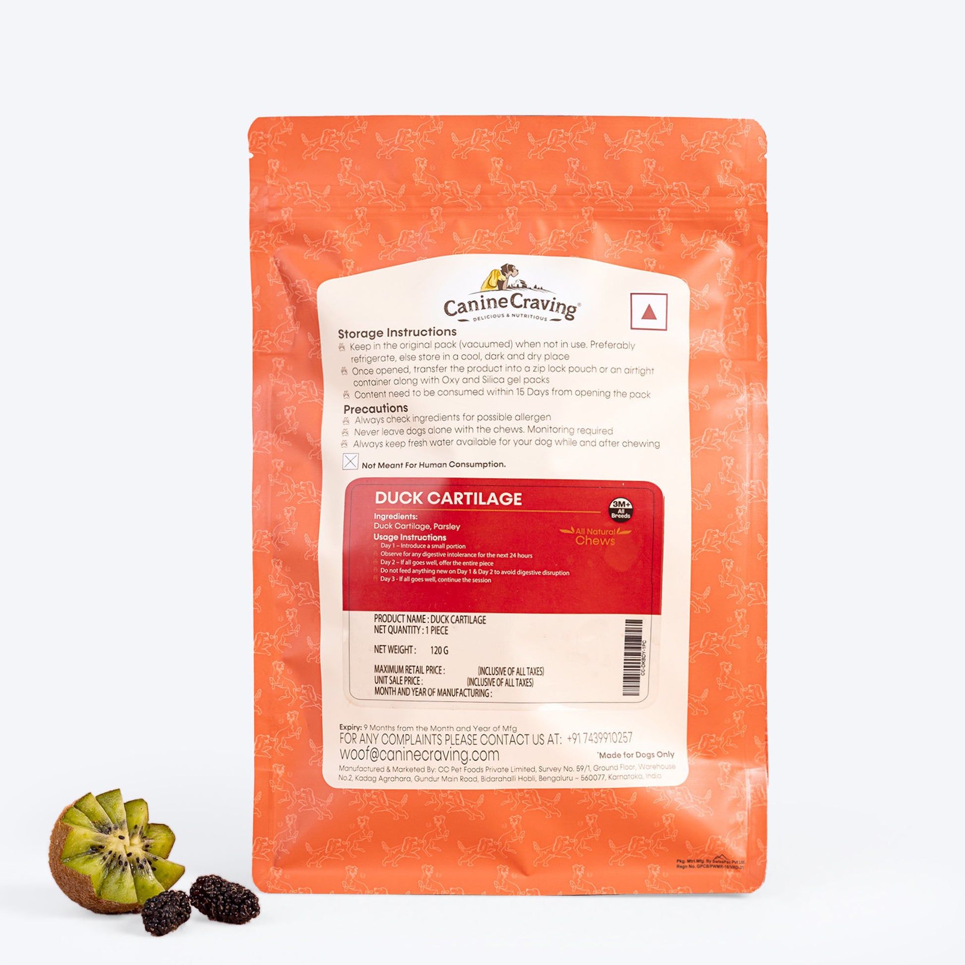 Canine Craving Duck Chew - Whole Cartilage Dog Chew Treat - 1 Pc - Heads Up For Tails