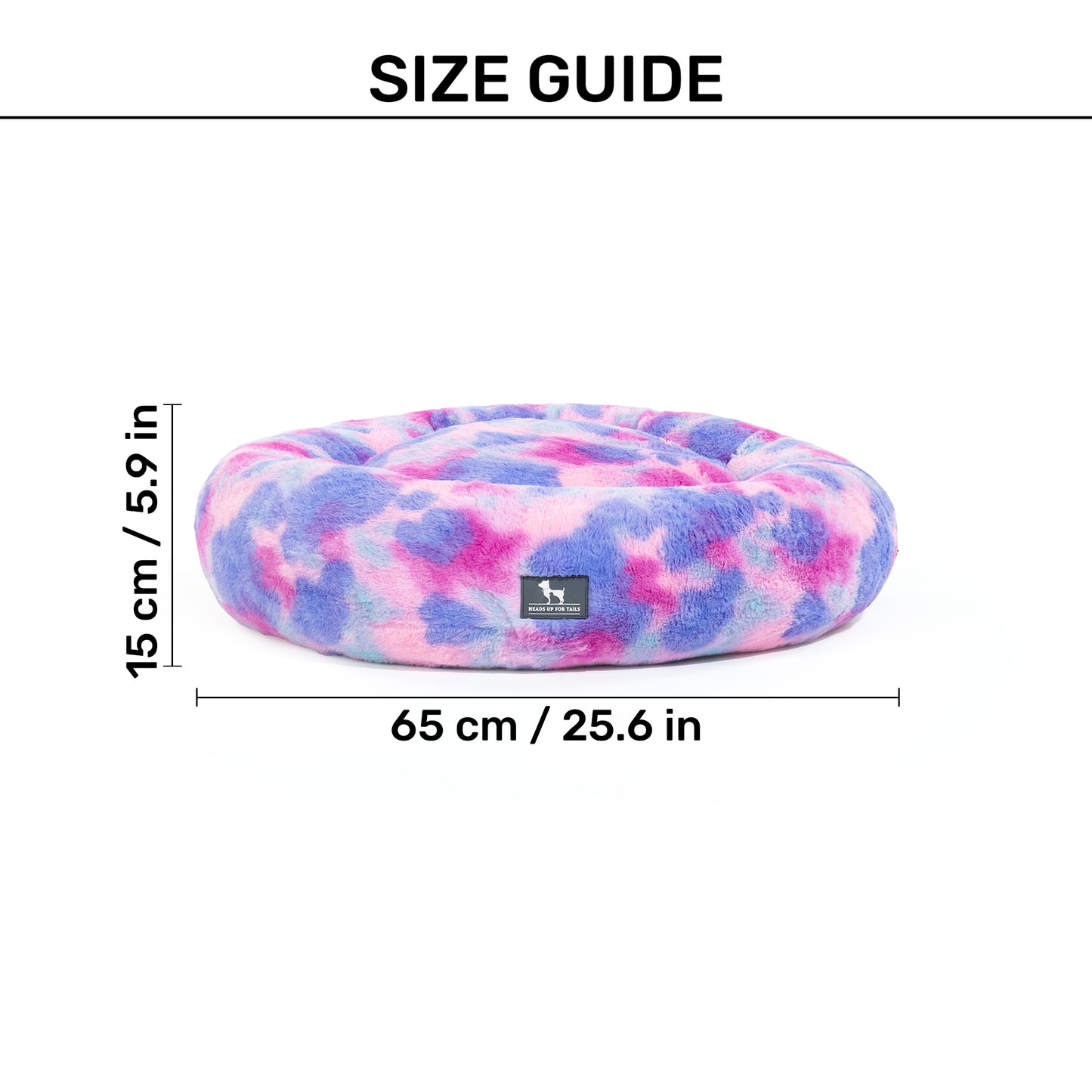 HUFT Furry Bliss Cuddle Bed For Cat & Puppy - Multicolor - Heads Up For Tails