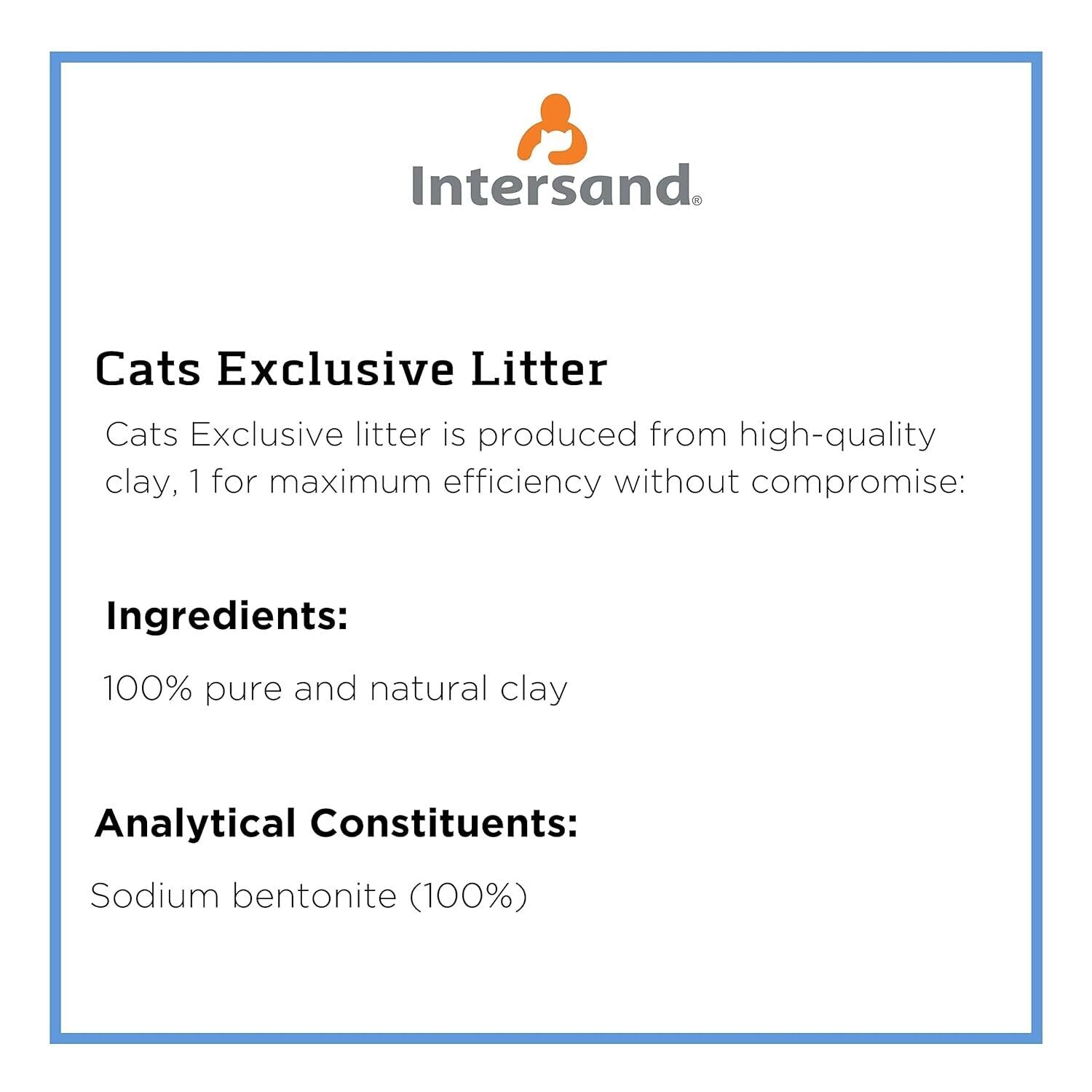 Intersand Cat Exclusive Clumping Cat Litter - 10 kg - Heads Up For Tails