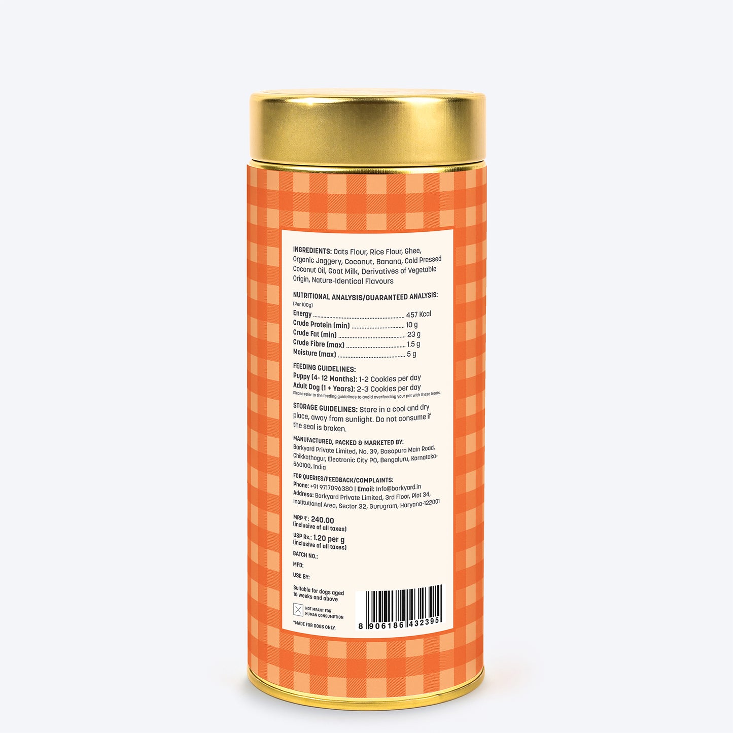 HUFT YIMT Chai Time Special Coconut Cabana Dog Biscuits - 200 gm - Heads Up For Tails