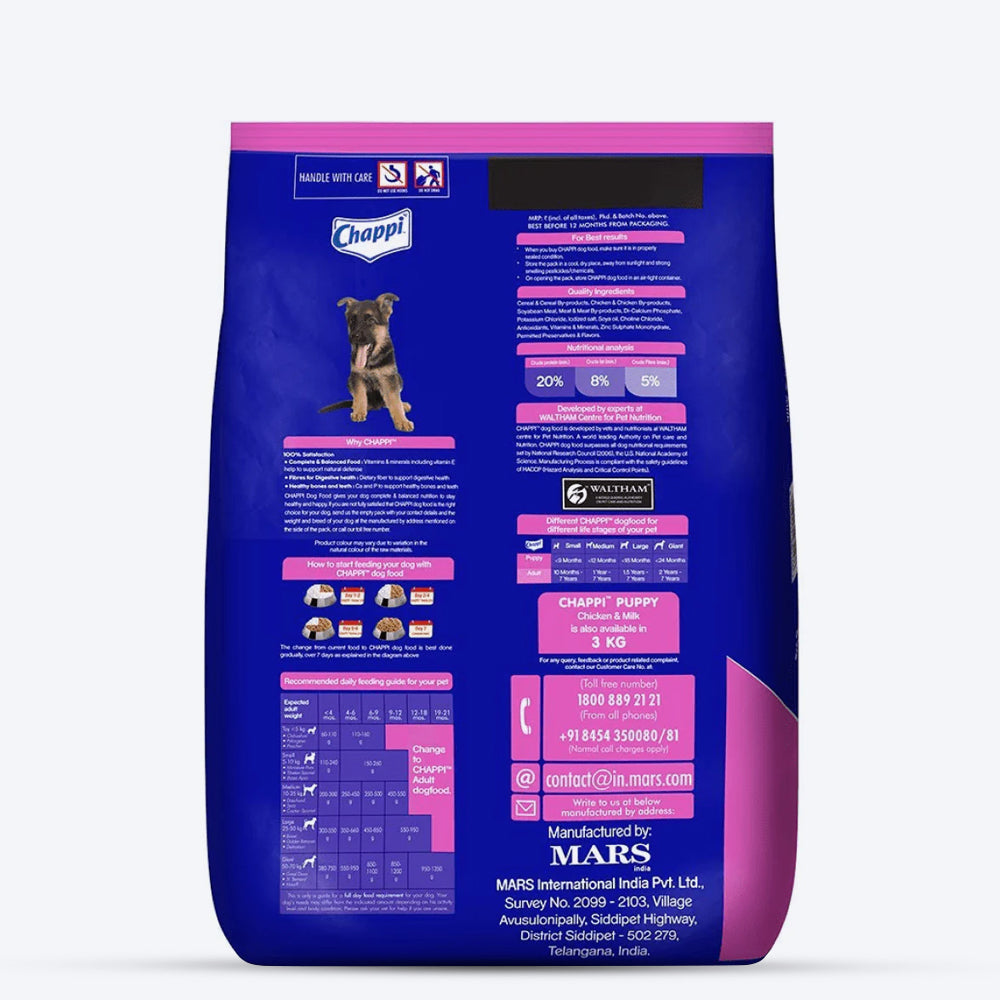 Chappi Chicken & Milk Dry Puppy Food - Heads Up For Tails