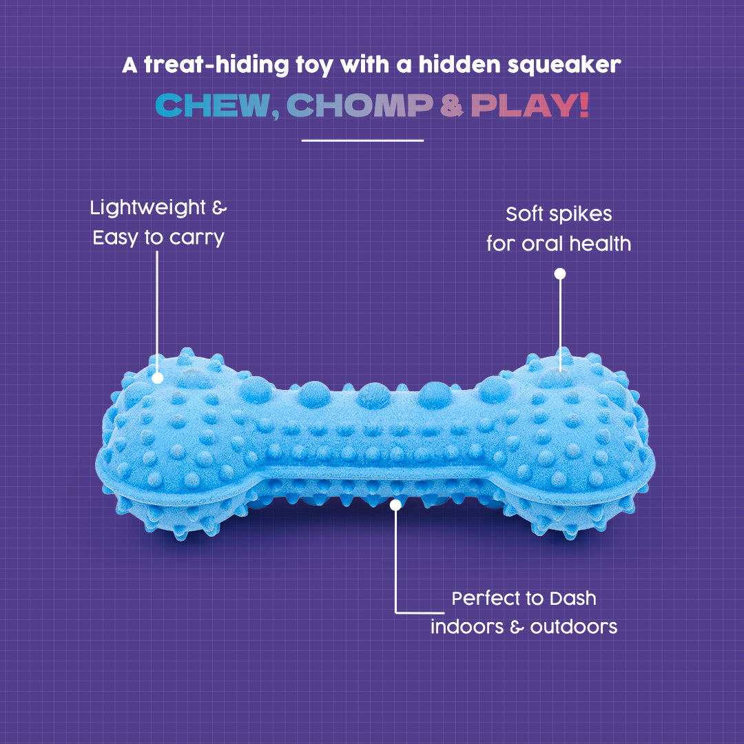 Dash Dog Softy Spiker Toy For Dog - Blue - Heads Up For Tails