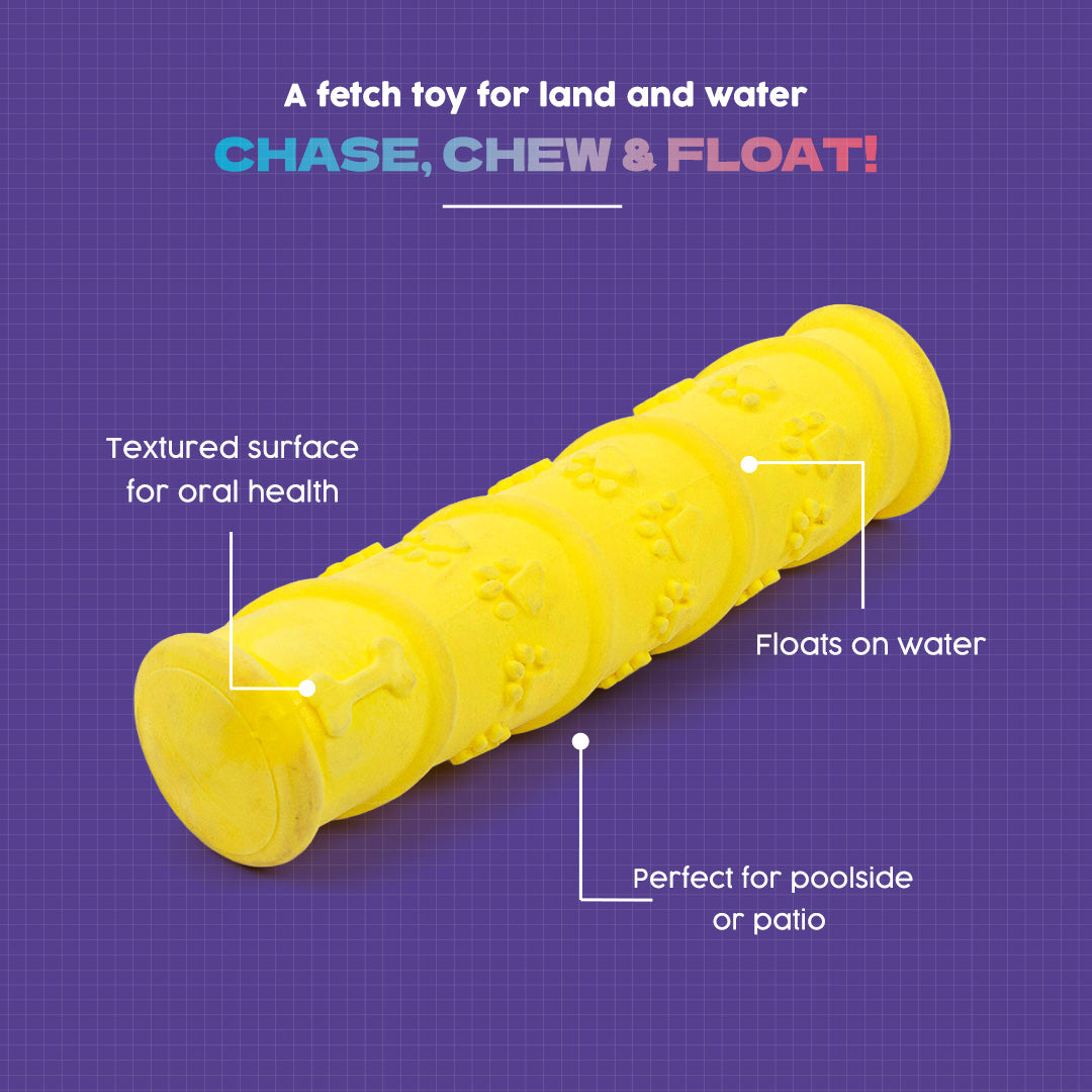 Dash Dog Mello-Yello Stick Toy For Dog - Yellow - Heads Up For Tails