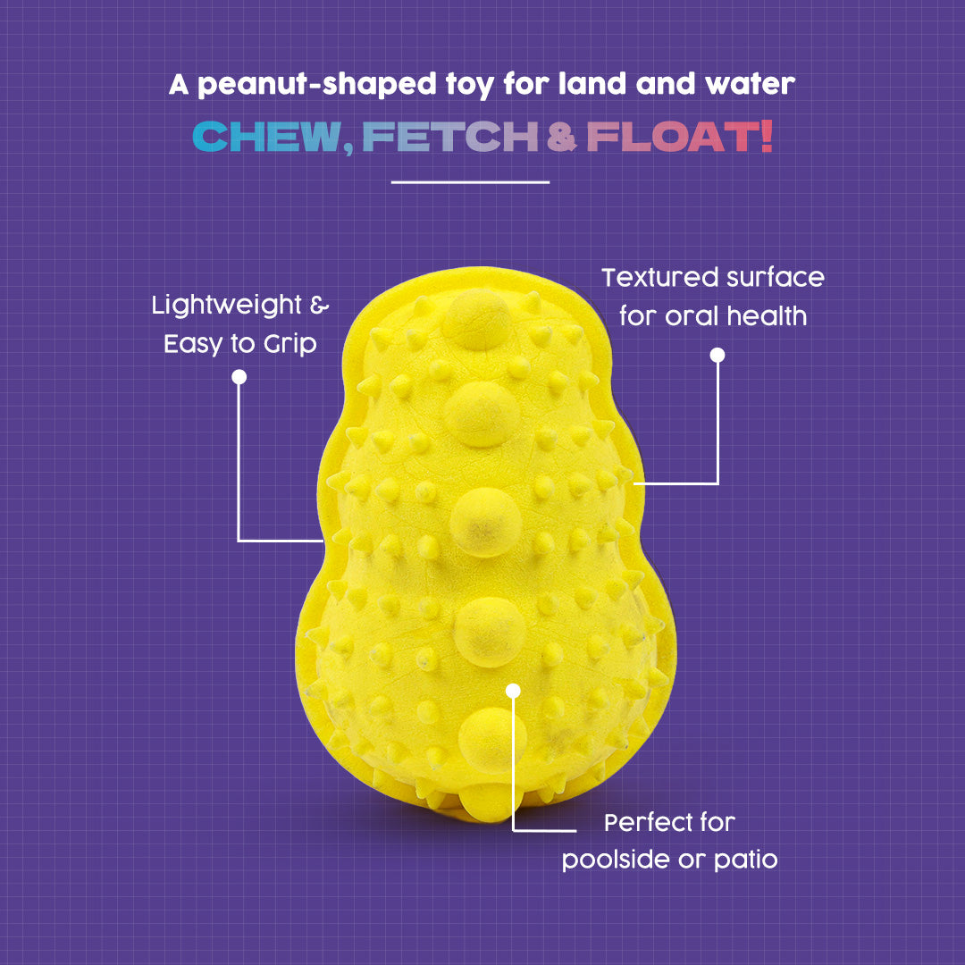 Dash Dog Mello-Yello Peanut Toy For Dog - Yellow - Heads Up For Tails