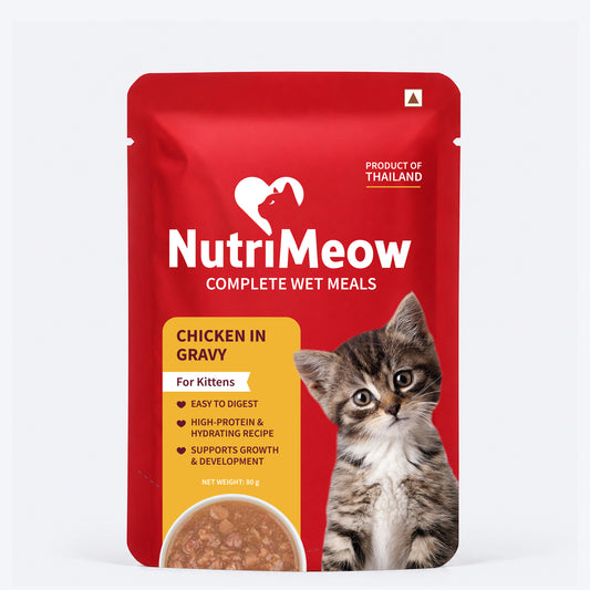 NutriMeow Chicken in Gravy Wet Food For Kitten - 80 gm