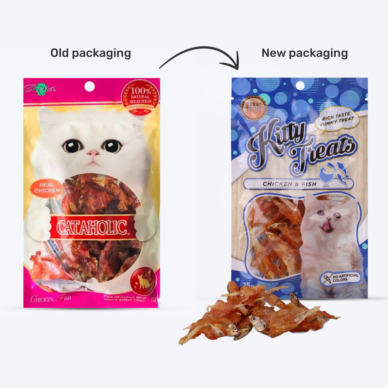Kitty Treats Spiral Soft Chicken & Fish Cat Treat - 25 g - Heads Up For Tails