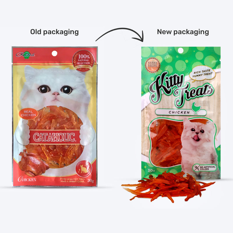 Kitty Treats Sliced Soft Chicken Jerky Cat Treat - 30 g - Heads Up For Tails