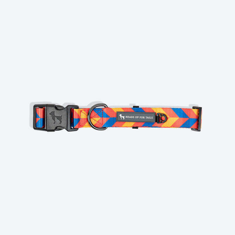 HUFT Dynamic Chevron Collar For Dog - Red & Yellow - Heads Up For Tails