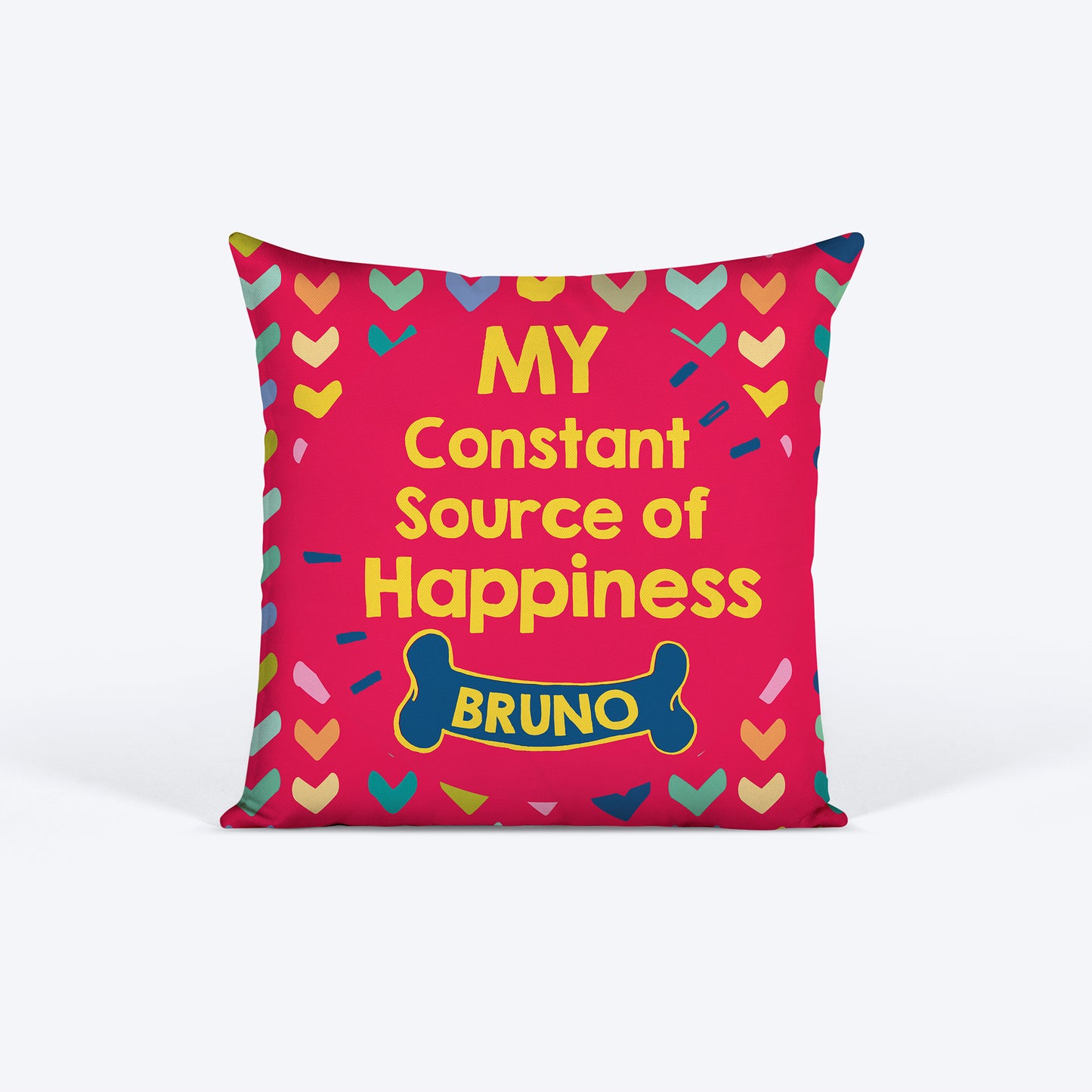 HUFT Heart To Heart Personalised Cushion For Dog & Cat - Red - 12 inches (30 x 30 cm) - Heads Up For Tails