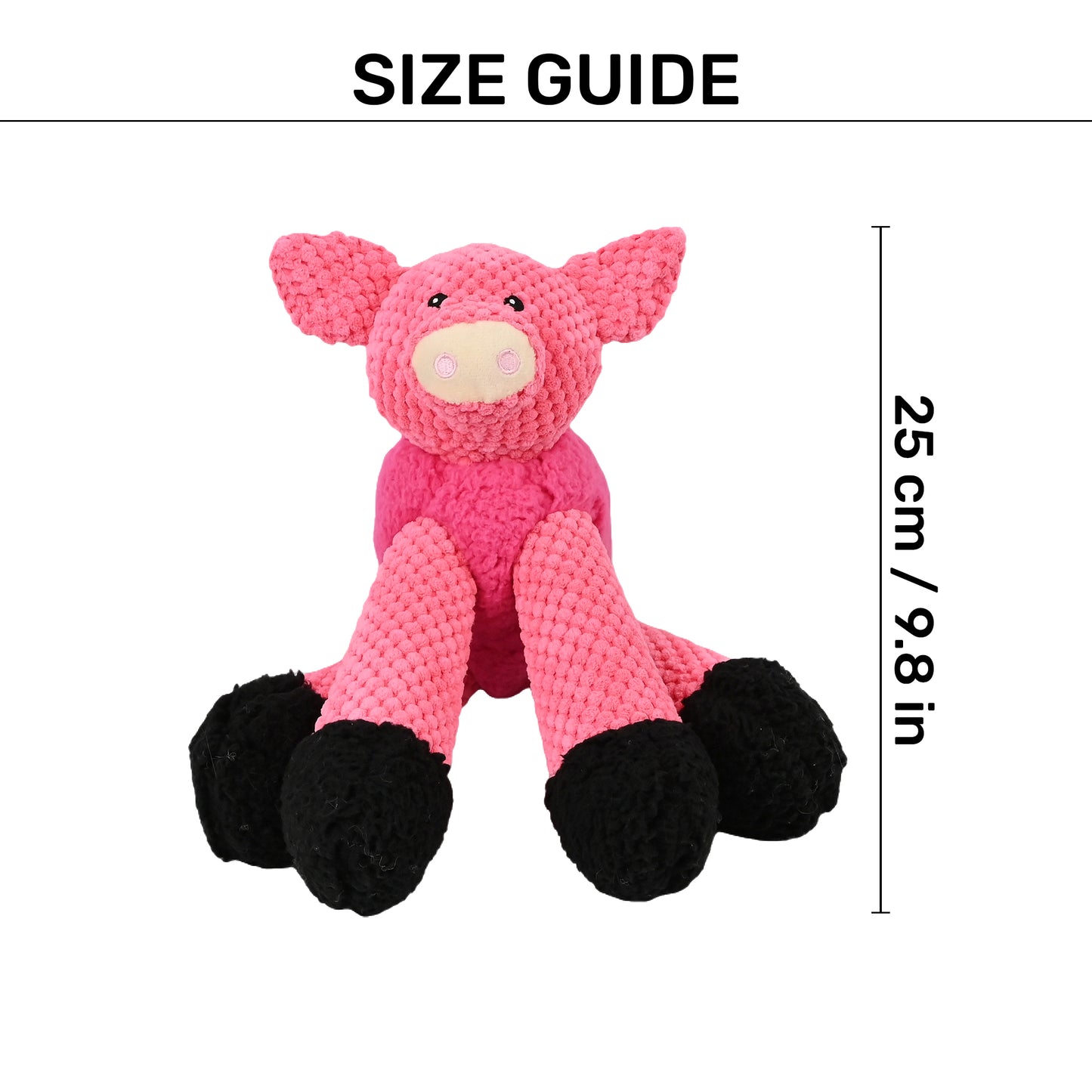 HUFT Piggy Long-Legs Plush Toy For Dog - Pink - Heads Up For Tails