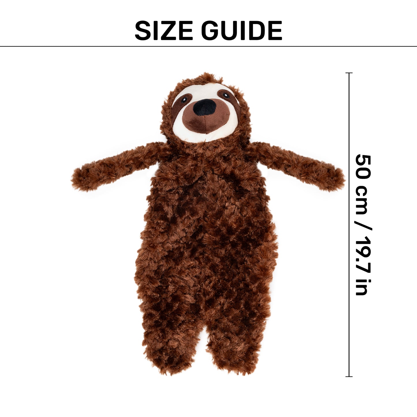 HUFT Silly Sloth Plush Toy For Dog - Brown - Heads Up For Tails
