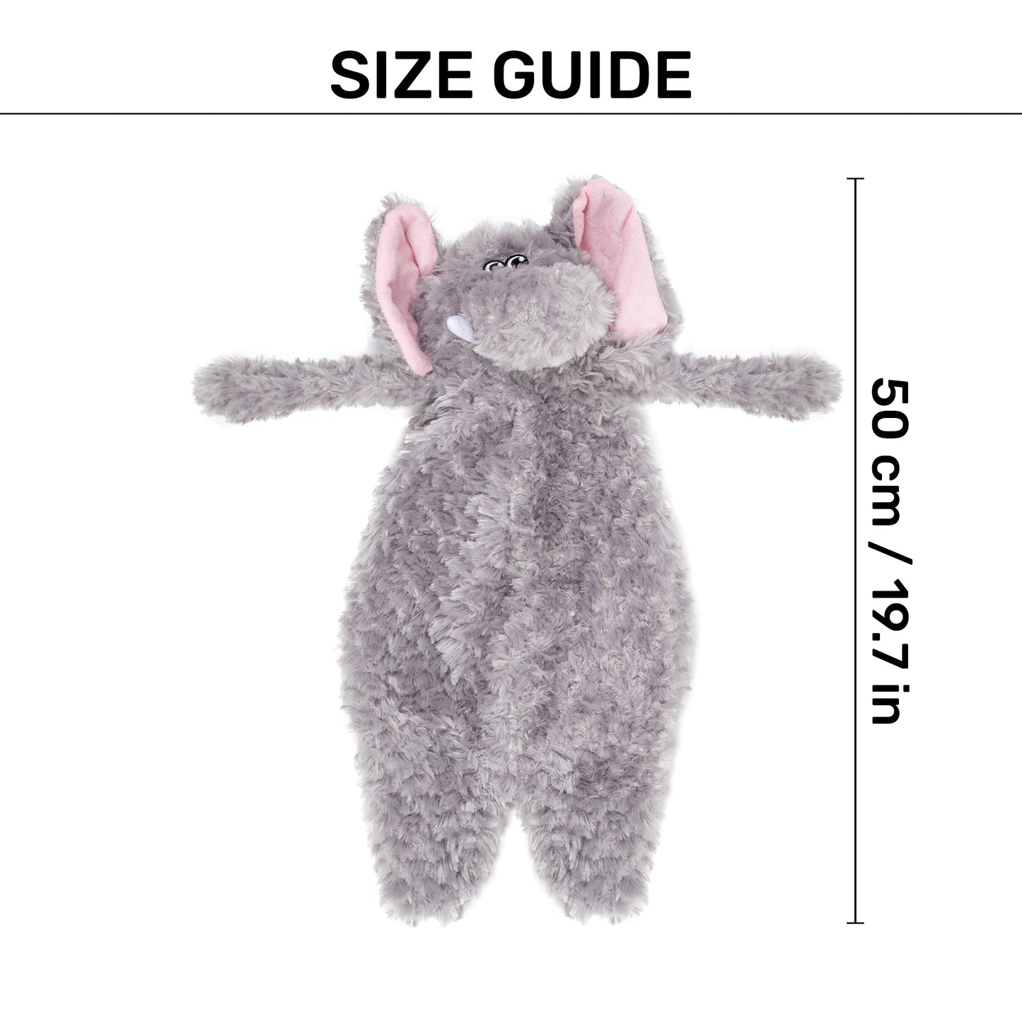 HUFT Goofy Elly Plush Toy For Dog - Grey - Heads Up For Tails