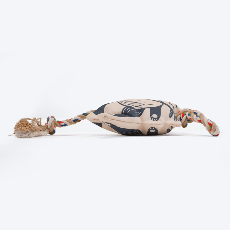 FOFOS Panda Squeaky With Flossy Rope Dog Toy - Black - Heads Up For Tails
