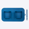 Dash Dog Travel Foldable Double Diner For Dog - Blue - Heads Up For Tails