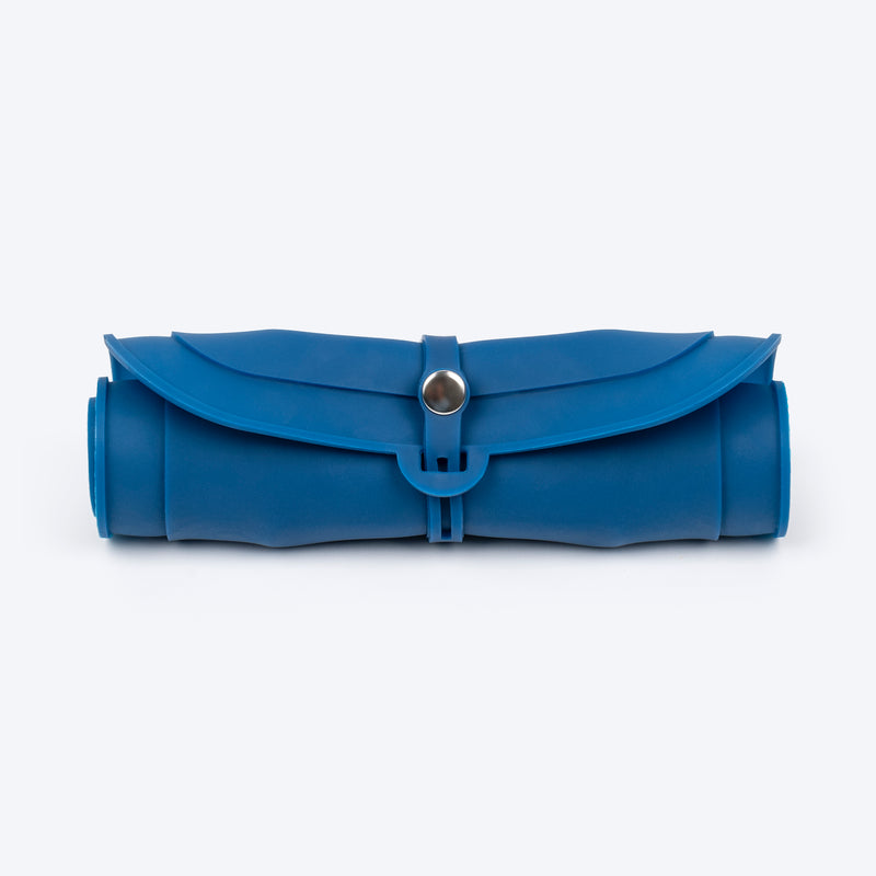 Dash Dog Travel Foldable Double Diner For Dog - Blue - Heads Up For Tails