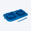Dash Dog Travel Foldable Double Diner For Dog - Blue - Heads Up For Tails