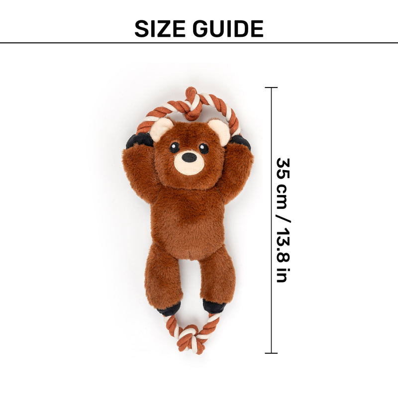 Dash Dog Tug-a-Bear Squeaky Plush Toy For Dog - Brown - Heads Up For Tails