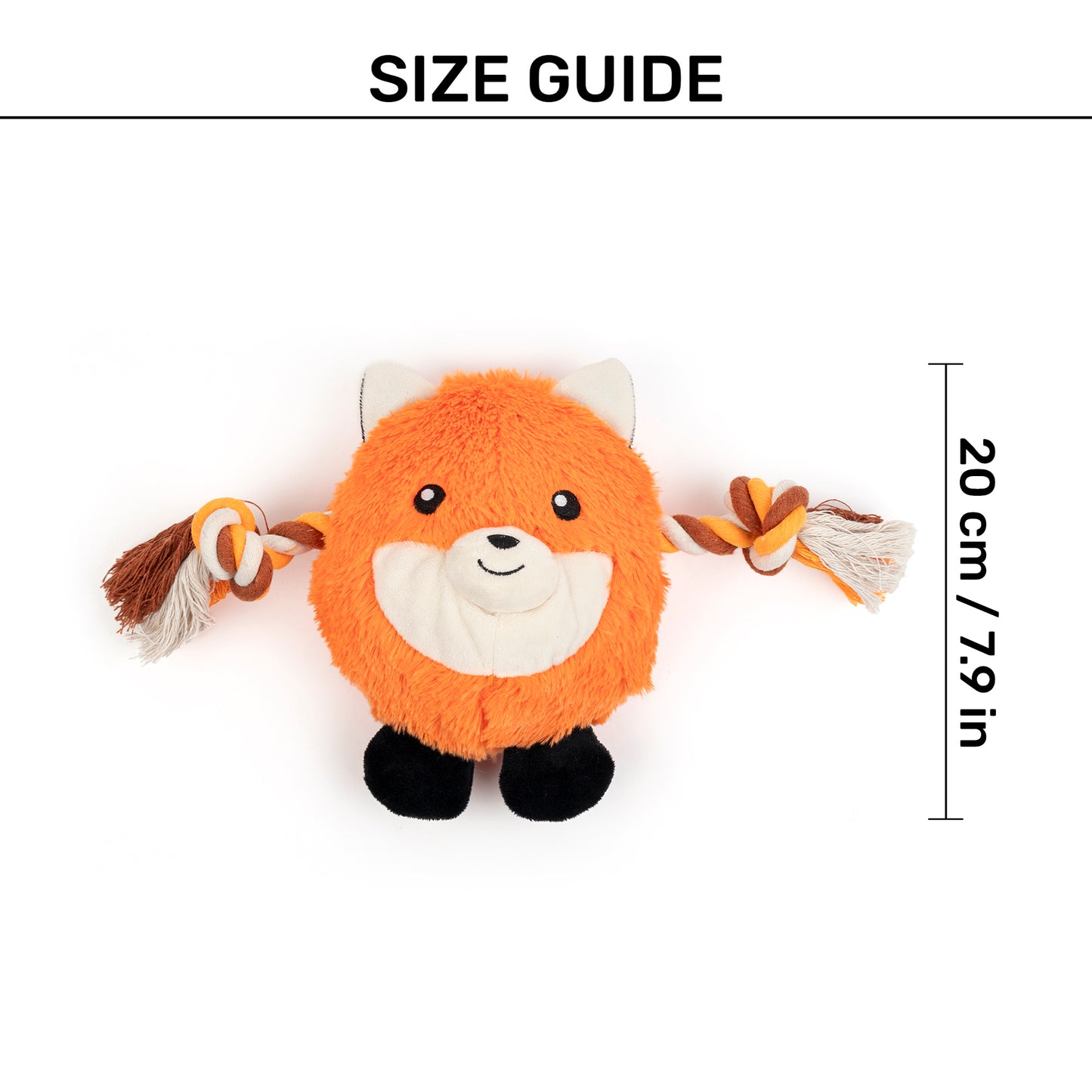 Dash Dog Clever Fox Squeaky Plush Toy For Dog - Orange - Heads Up For Tails