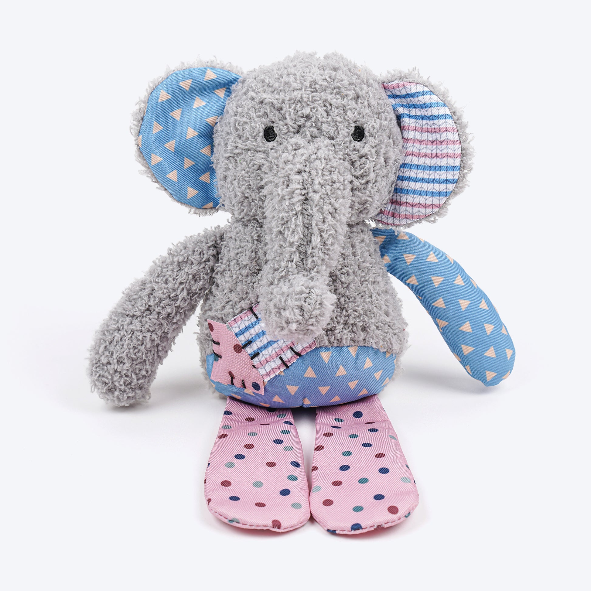 HUFT Patchy Elly Squeaky Toy For Small Dogs - Multicolor - Heads Up For Tails