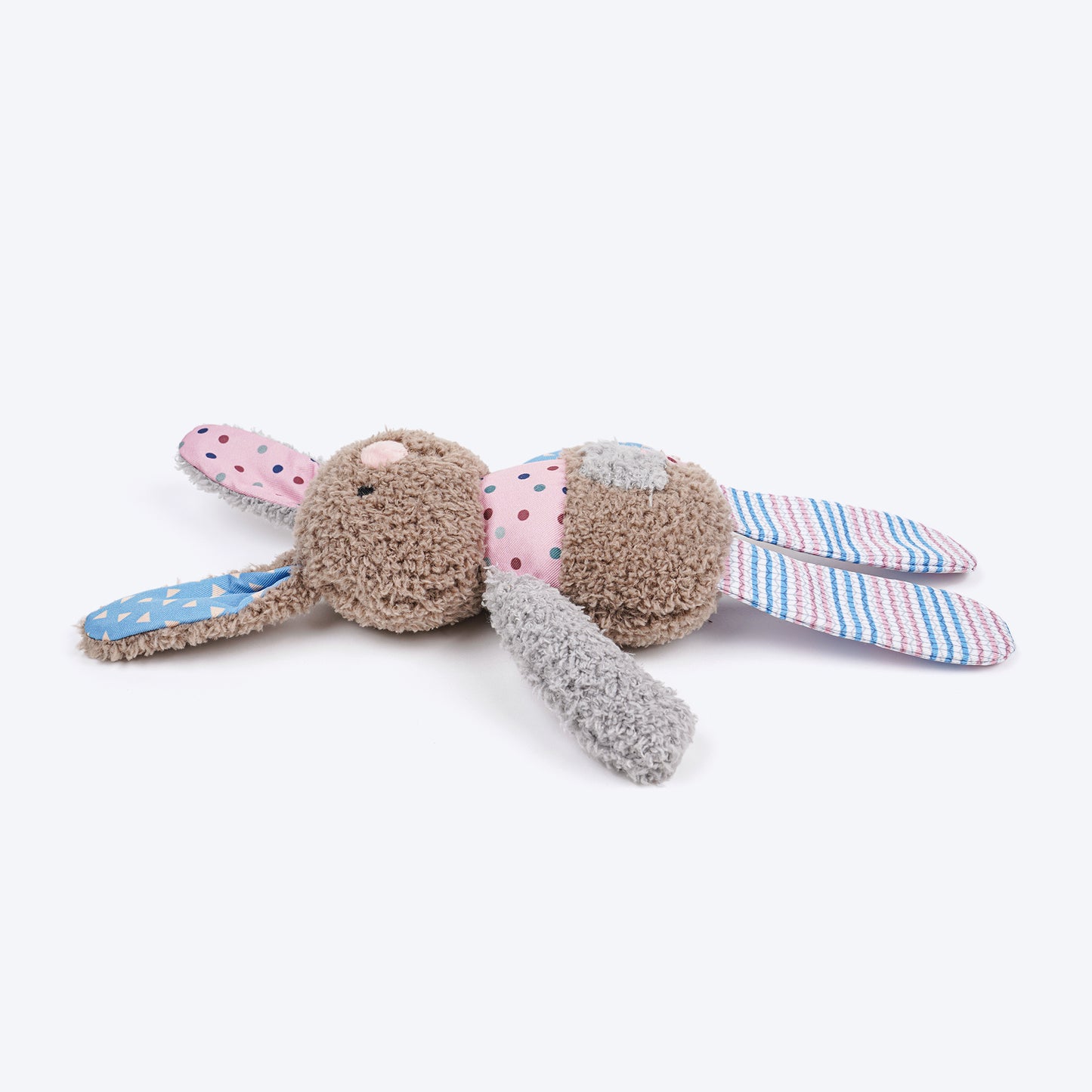 HUFT Patchy Bunny Squeaky Toy For Puppies & Small Dog - Multicolor - Heads Up For Tails