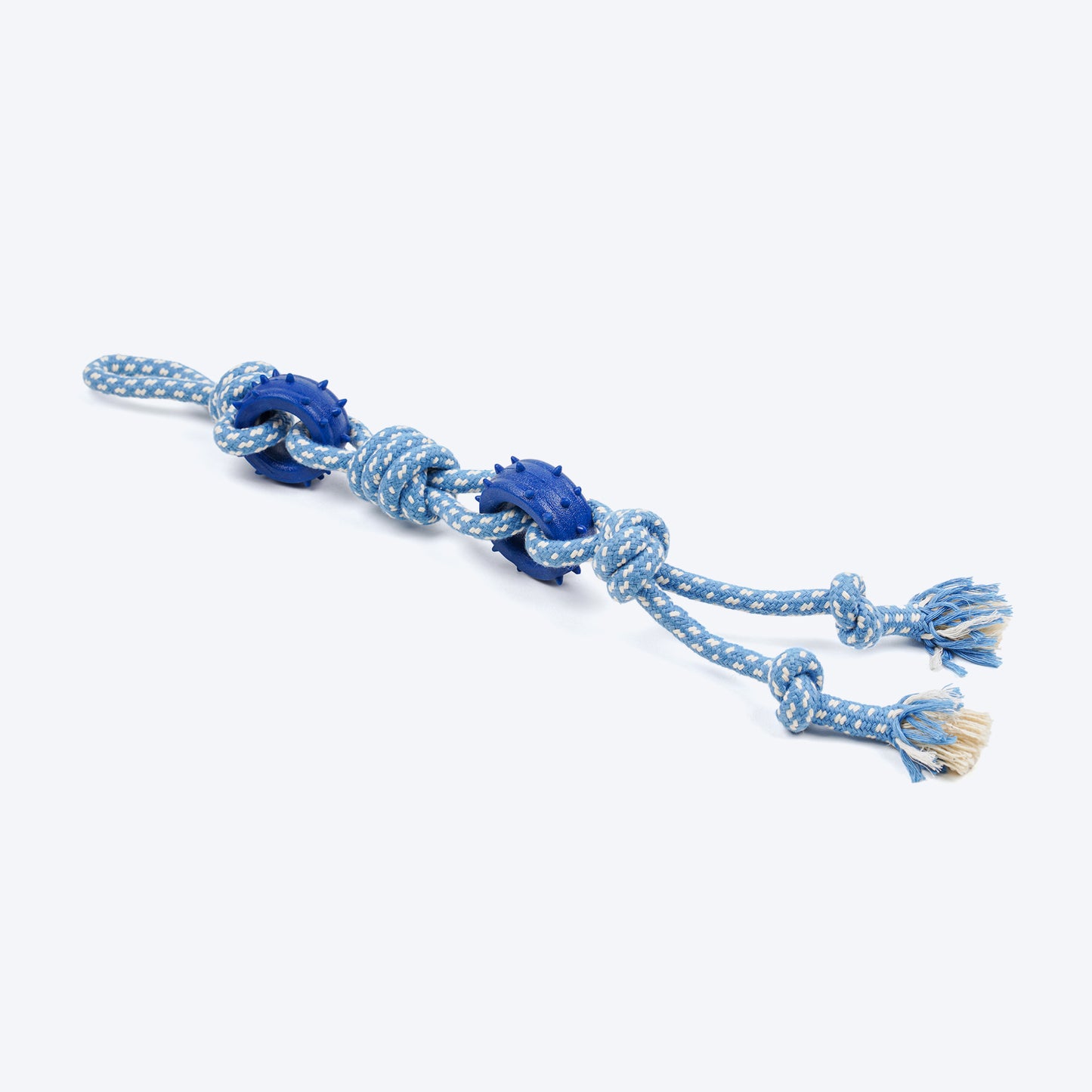 Dash Dog Tugger Trail Rope Toy For Dog - Blue & White - Heads Up For Tails