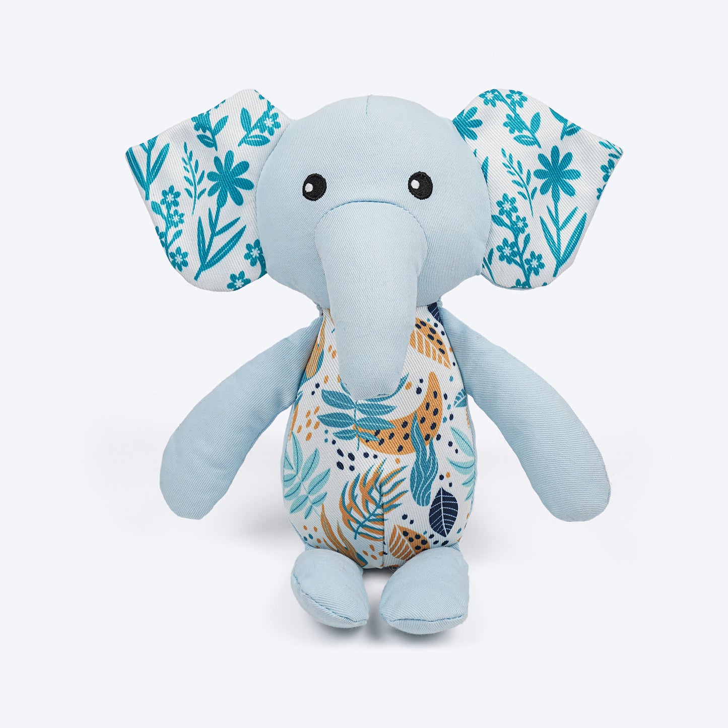HUFT Elle The Elephant Squeaky Toy For Puppies - Light Blue - Heads Up For Tails