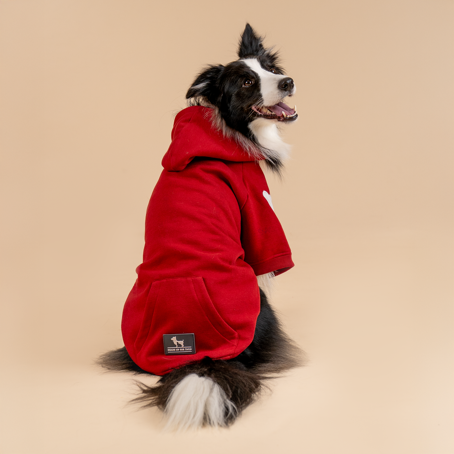 HUFT Cherry Sweet Sweatshirt With Hood For Big Dog - Red - Heads Up For Tails