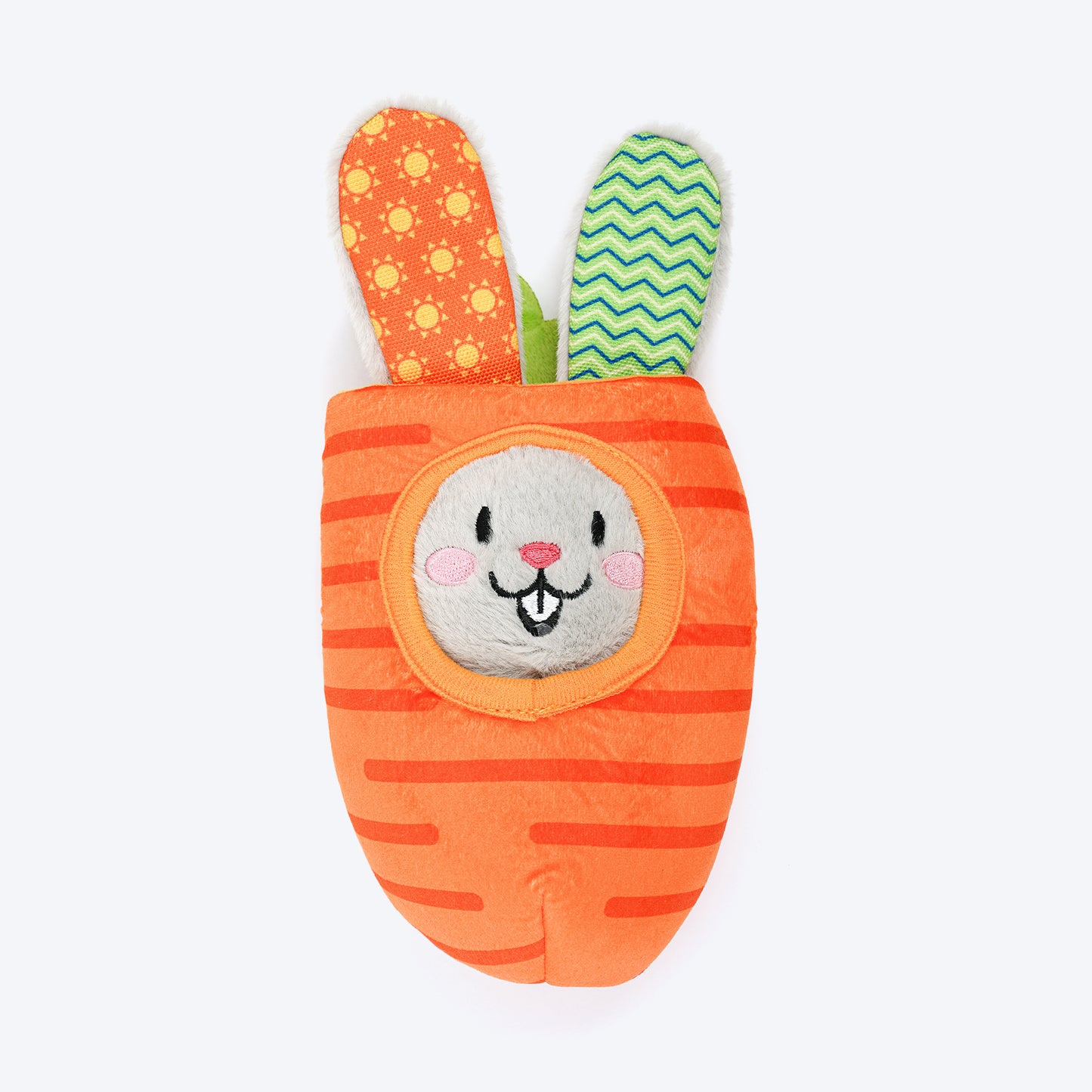 HUFT Boingy Bunny Crinkly Bungee Toy For Dog - Multicolor - Heads Up For Tails