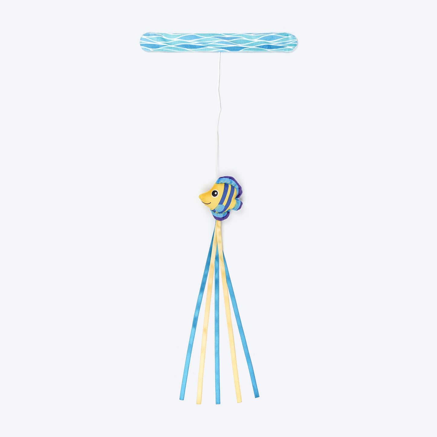 HUFT Fish Tales Teaser Toy With Catnip For Cat - Blue & Yellow - Heads Up For Tails