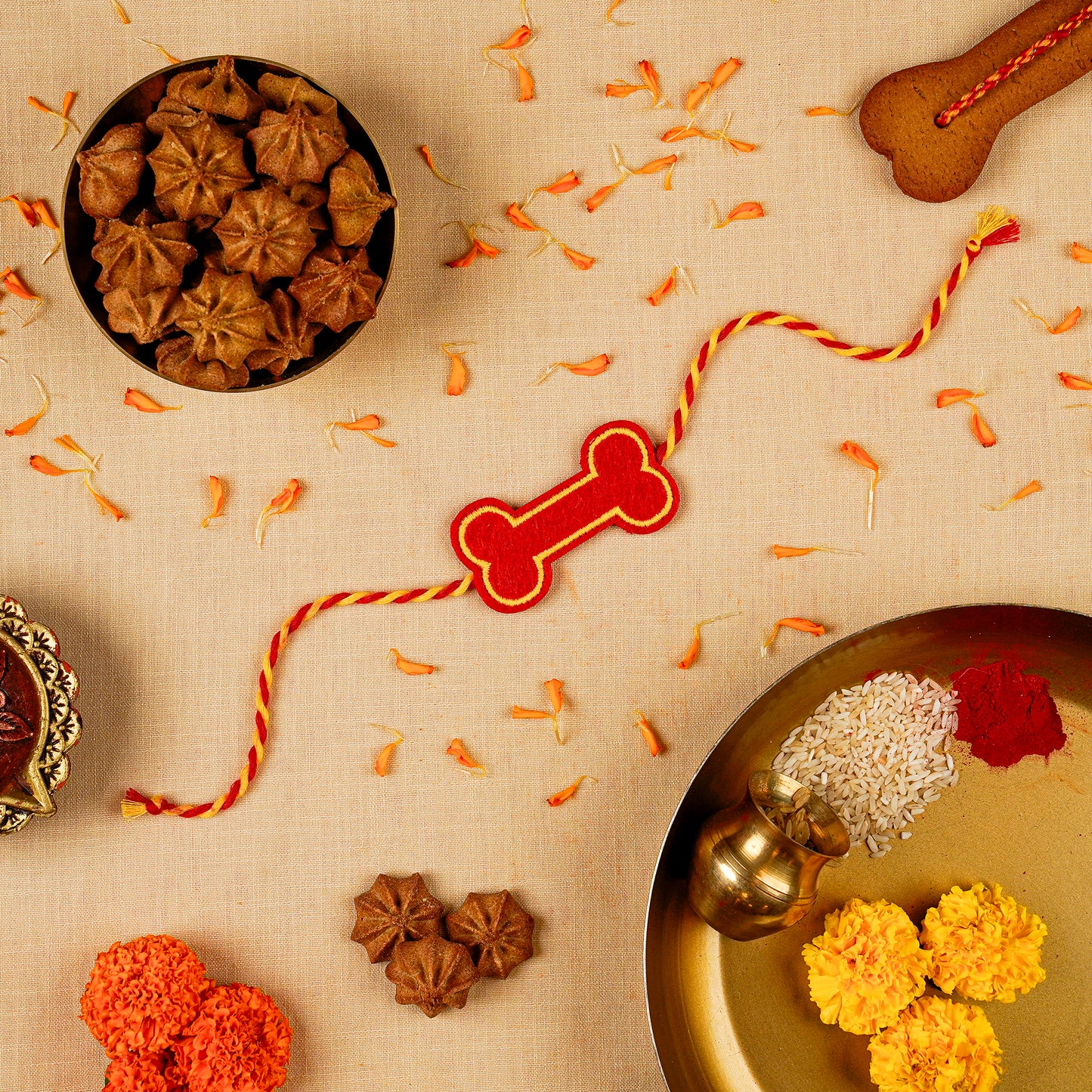 HUFT Furever Love Rakhi For Dog & Cat - Red - Heads Up For Tails