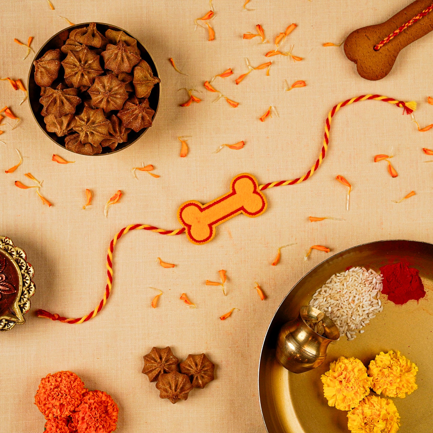 HUFT Furever Love Rakhi For Dog & Cat - Yellow - Heads Up For Tails
