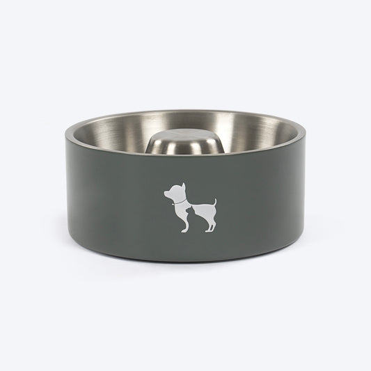 HUFT Quintessential Slow Feeder Bowl For Dog - Grey - Heads Up For Tails