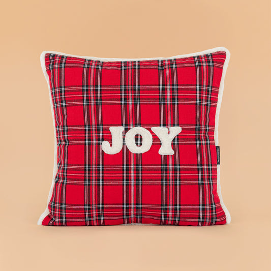 HUFT Personalised Tartan Plaid Snuggle Cushion Cover For Dog & Cat - Red