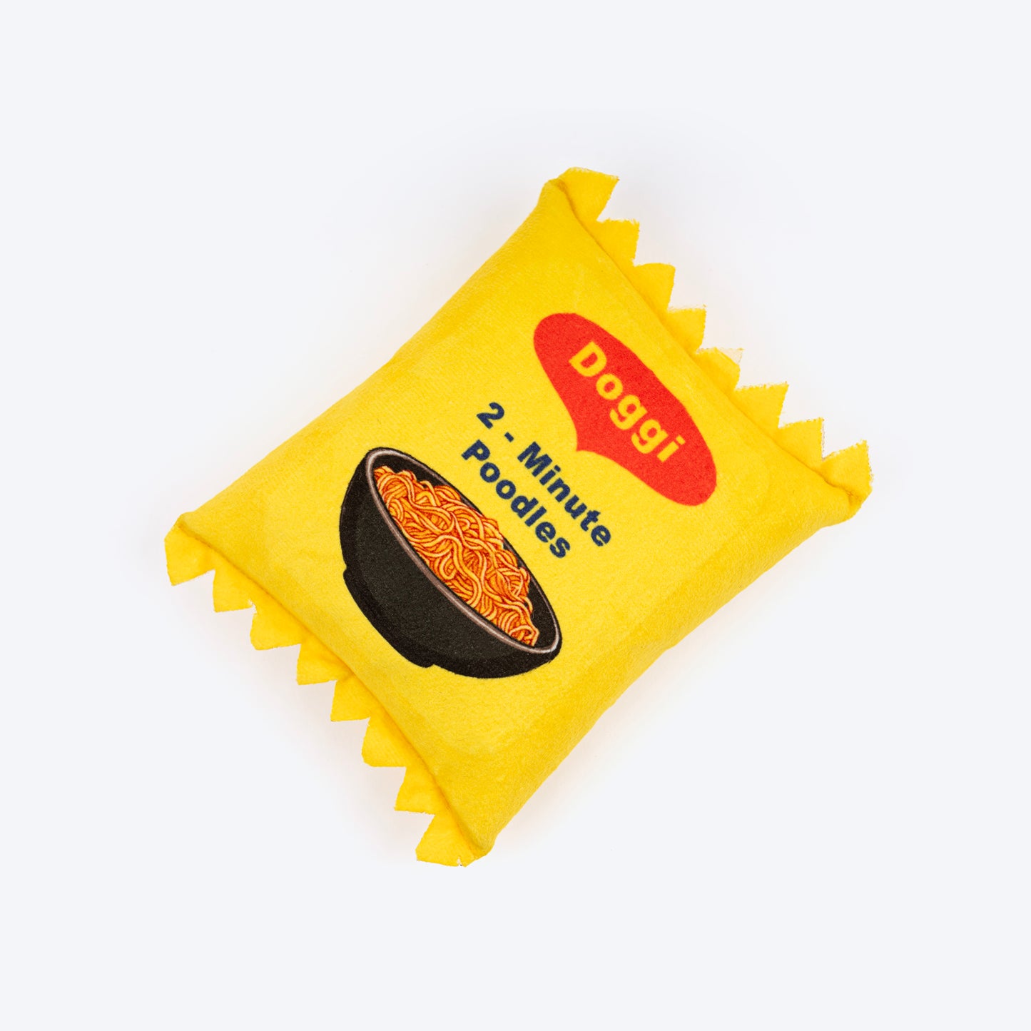 HUFT Doggi Noodles Crinkly Dog Toy - Yellow