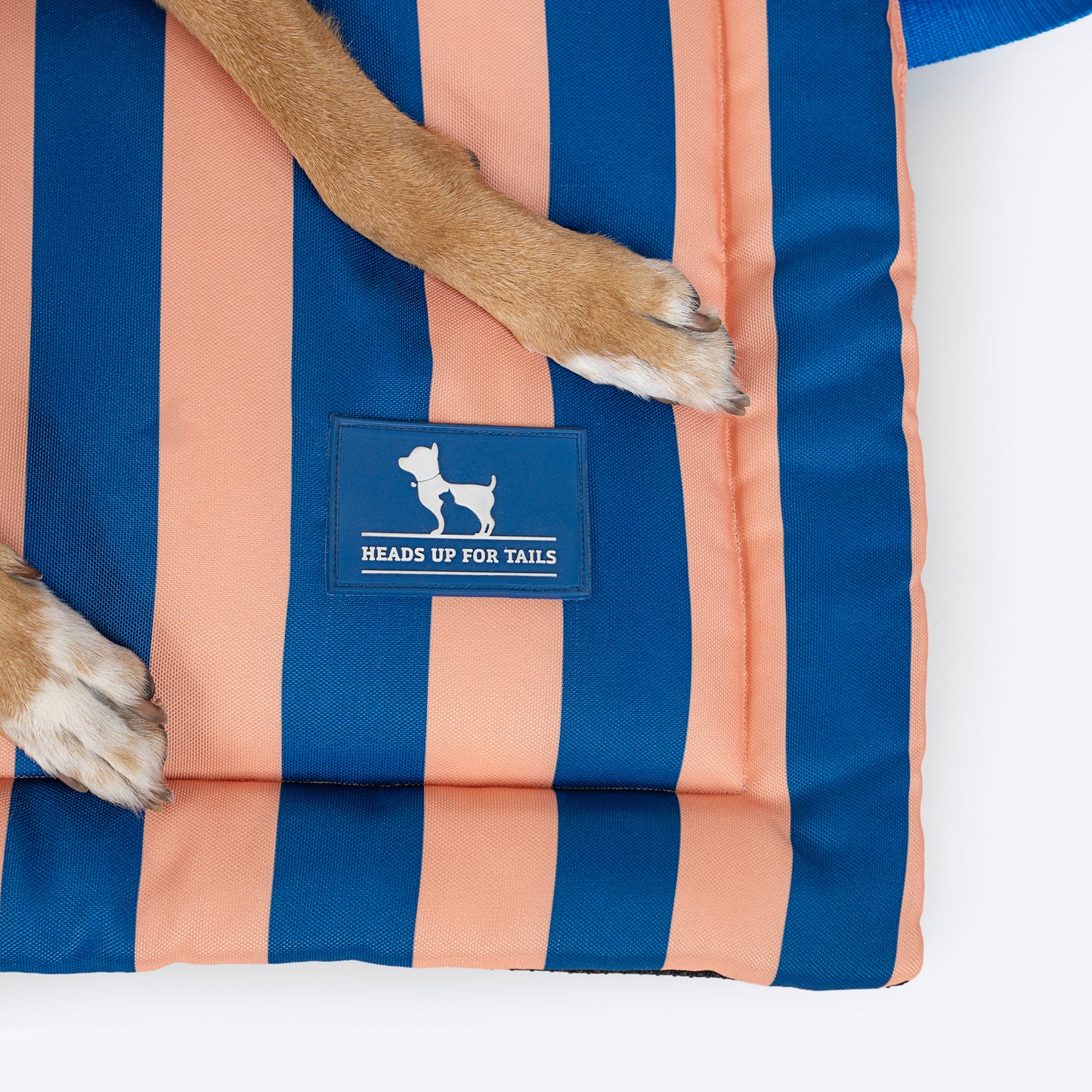 HUFT Happy Stripes Mat For Dog - Navy & Peach - Heads Up For Tails
